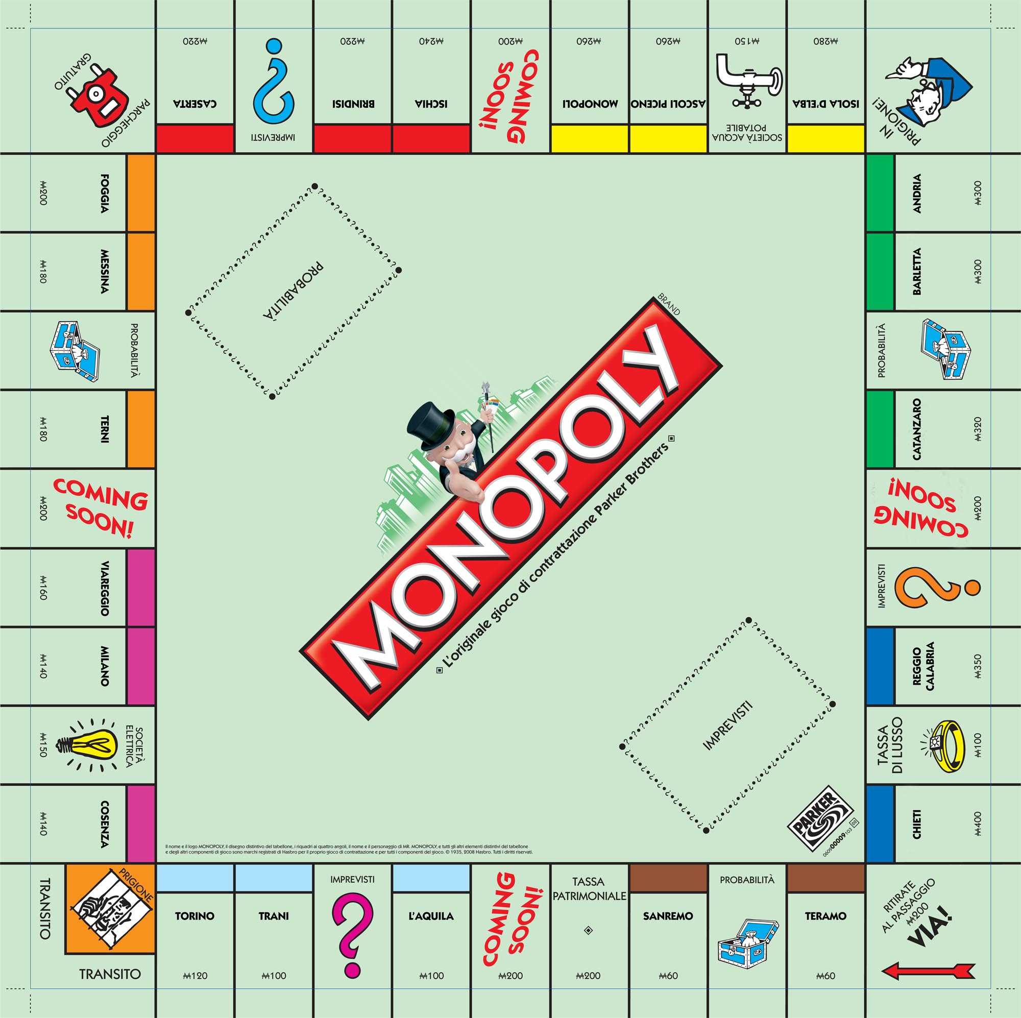 Le città italiane che popoleranno il nuovo tabellone del Monopoly