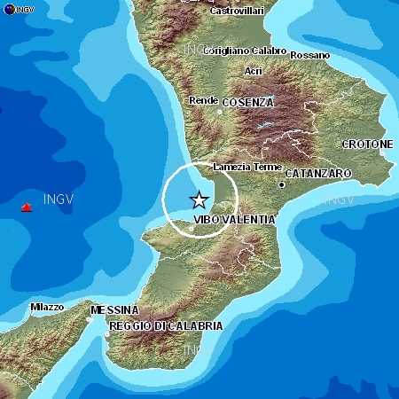 Terremoto in Calabria magnitudo 3,7 nel vibonese