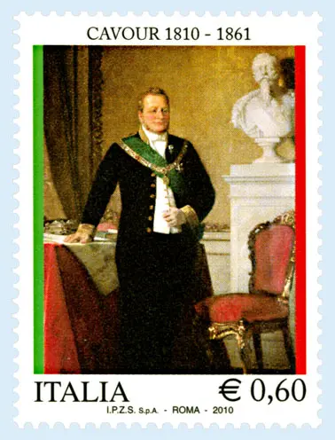 Francobollo commemorativo di Camillo Benso Conte di Cavour