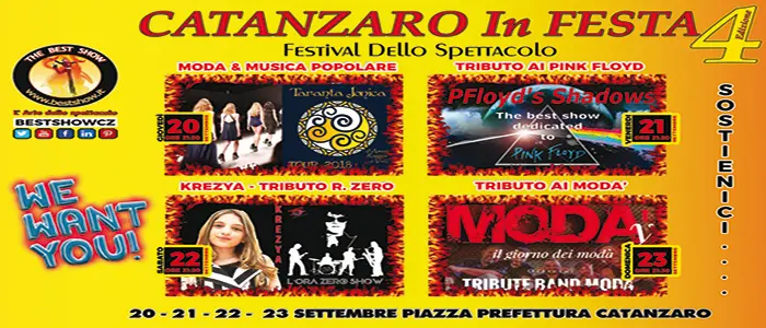 Finalmente "Catanzaro in festa" 4° edizione dal 20 al 23 settembre 2018