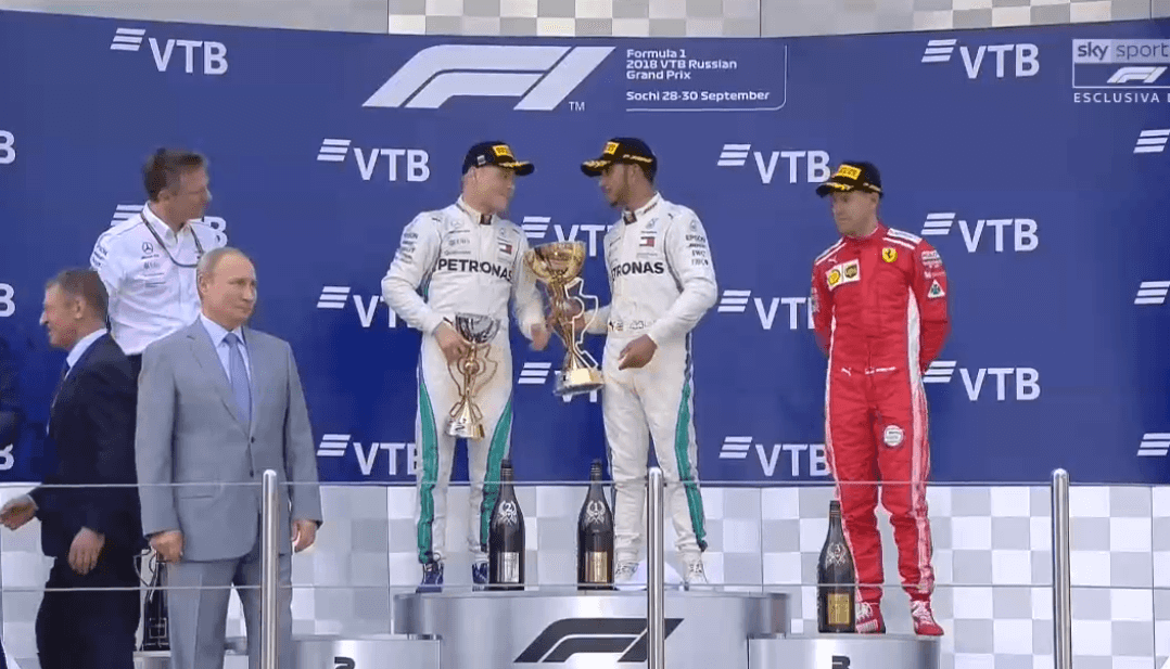 F1: doppietta Hamilton-Bottas in Russia, Vettel 3/o