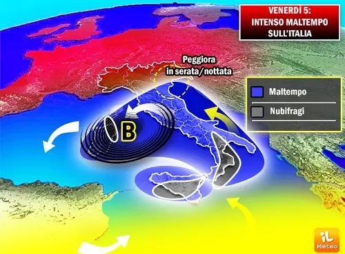 Meteo: il ciclone risale dal Sud verso il Nord, ecco le previsioni su Nord, Centro, Sud e Isole