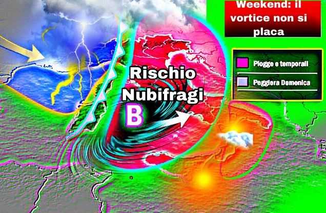 Meteo: vortice ciclonico, ci attendono ore tempestose, previsioni su Nord, Centro, Sud e Isole