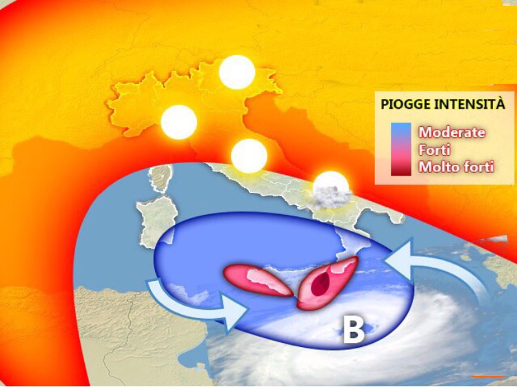 Meteo: in arrivo vortice di maltempo, previsioni su Nord, Centro, Sud e Isole