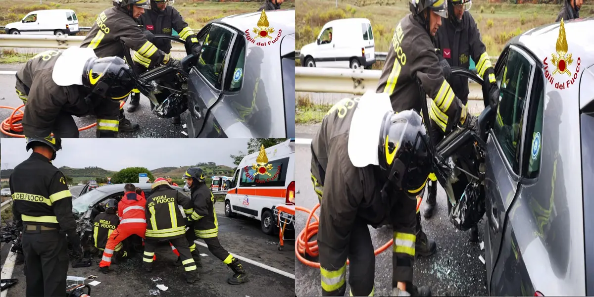 Incidente Stradale: SS107 coinvolte 3 autovetture 4 feriti intervento dei VVF "Video"