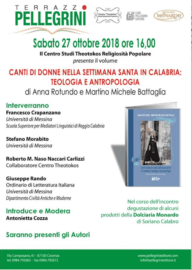Presentazione libro Canti di donne nella Settimana Santa in Calabria ”Centro Studi Theotokos”