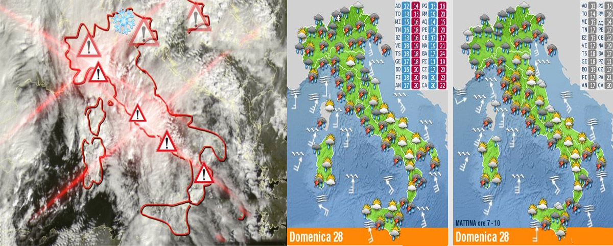 Allerta Meteo:  immenso ammasso alluvionale, previsioni su Nord, Centro, Sud e Isole