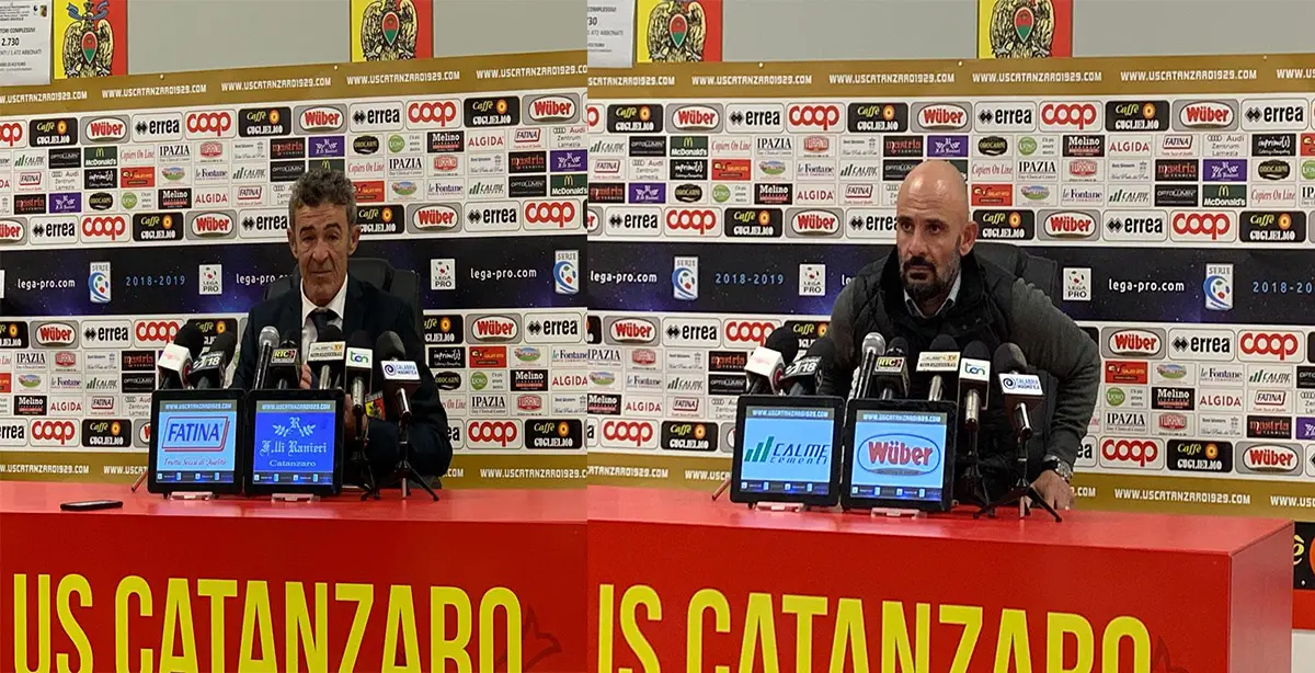 Catanzaro Vs Bisceglie 1-1, ecco i commenti dei tecnici "Auteri abbiamo giocato contro il non gioco"