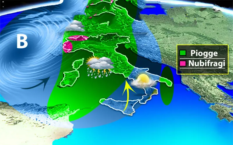 Meteo: forte instabilità tengono in scacco l'Italia. Previsione su Nord, Centro, Sud e Isole