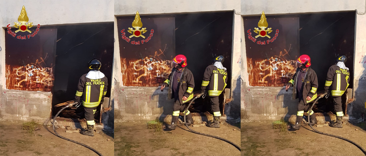Crotone, divampato capannone di antiquariato intervento dei VVF e Polizia
