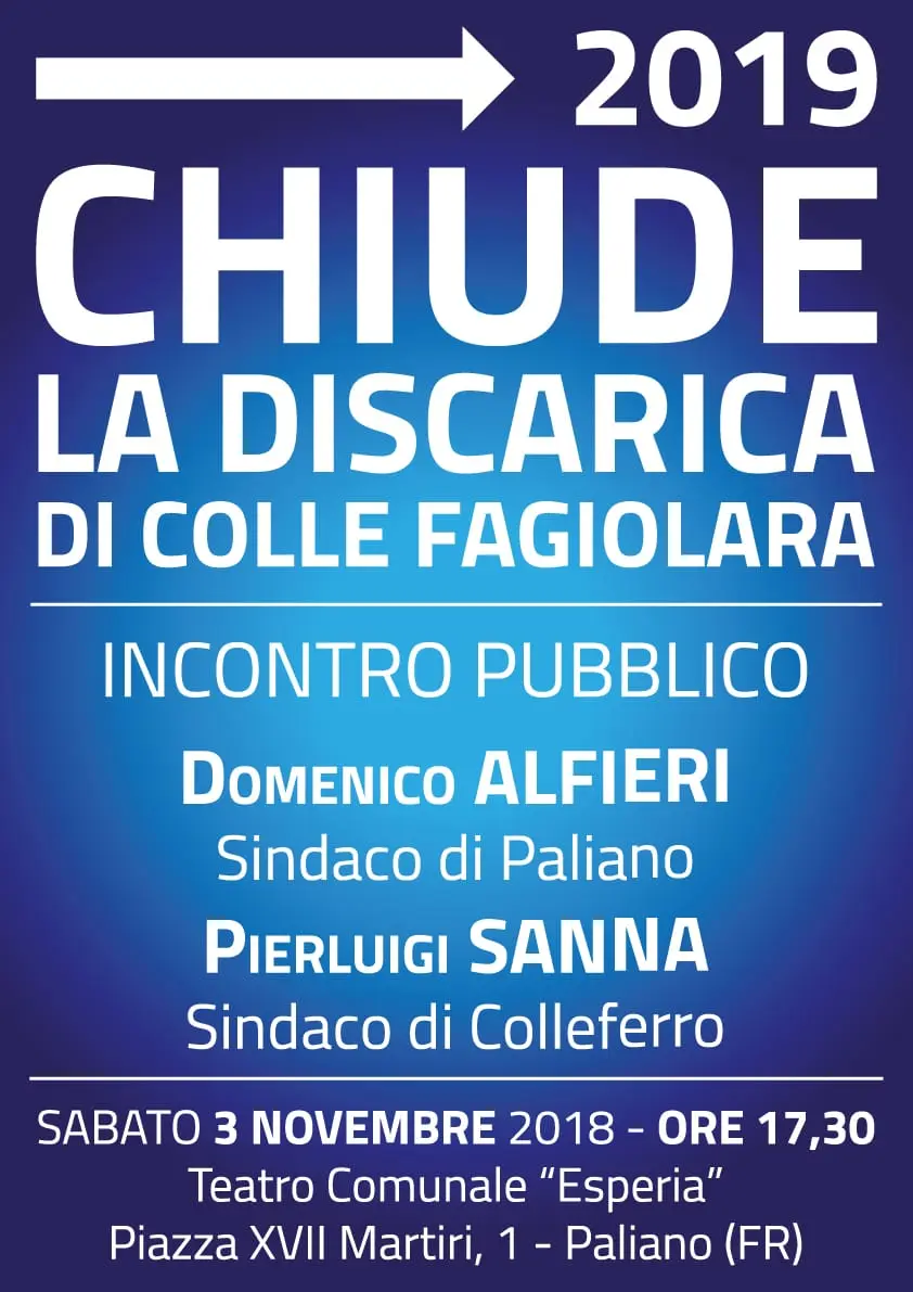 Ambiente: chiude in via definitiva la discarica di Colle Fagiolara, situata tra Colleferro e Paliano