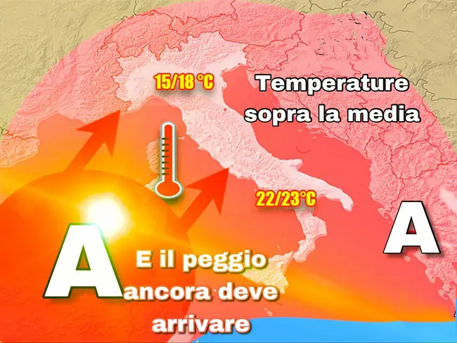 Meteo: Caldo anomalo, previsioni su Nord, Centro, Sud e Isole