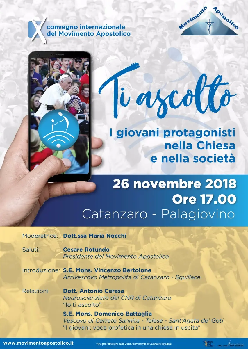 X Convegno Internazionale del Movimento Apostolico “Ti ascolto. I giovani protagonisti nella Chiesa.