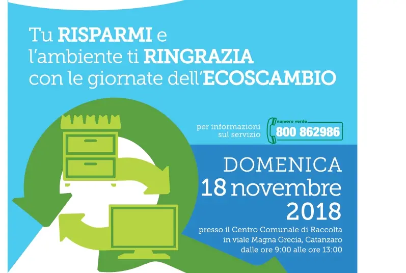 Catanzaro. “Tu risparmi e l’ambiente ti ringrazia con l’ecoscambio”