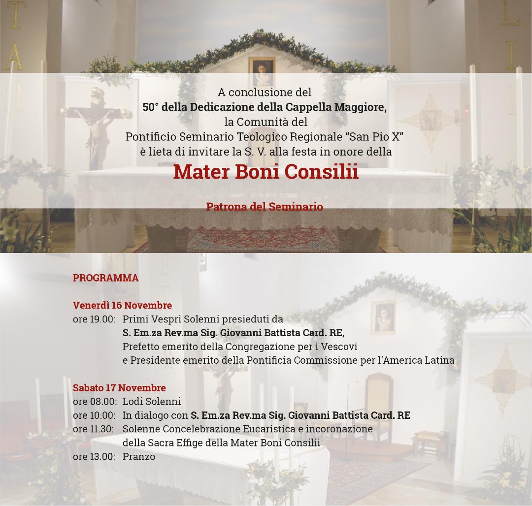 Festa in onore della Mater Boni Consilii, patrona del Pontificio Seminario