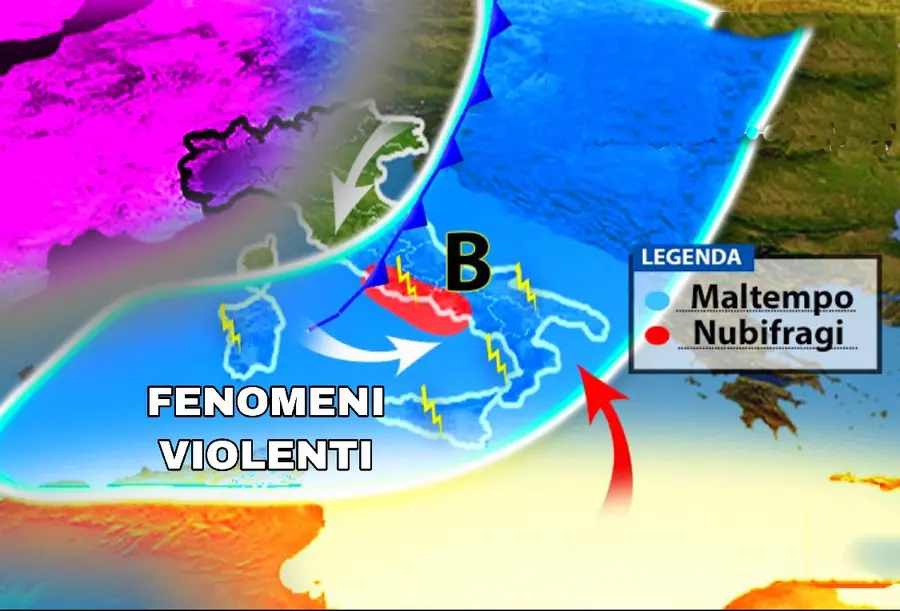 Meteo: vasta area depressionaria arriva dal Nord Atlantico, ecco le aree a rischio regione per regio