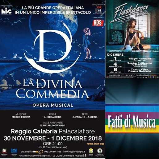 Il festival ‘Fatti di musica 2018’ ci saluta con la “La Divina Commedia” e “Flashdance al Palacalafi