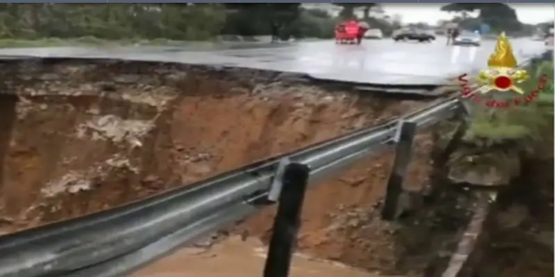 Voragine sulla Pontina a San Vito di San Felice Circeo (LT)