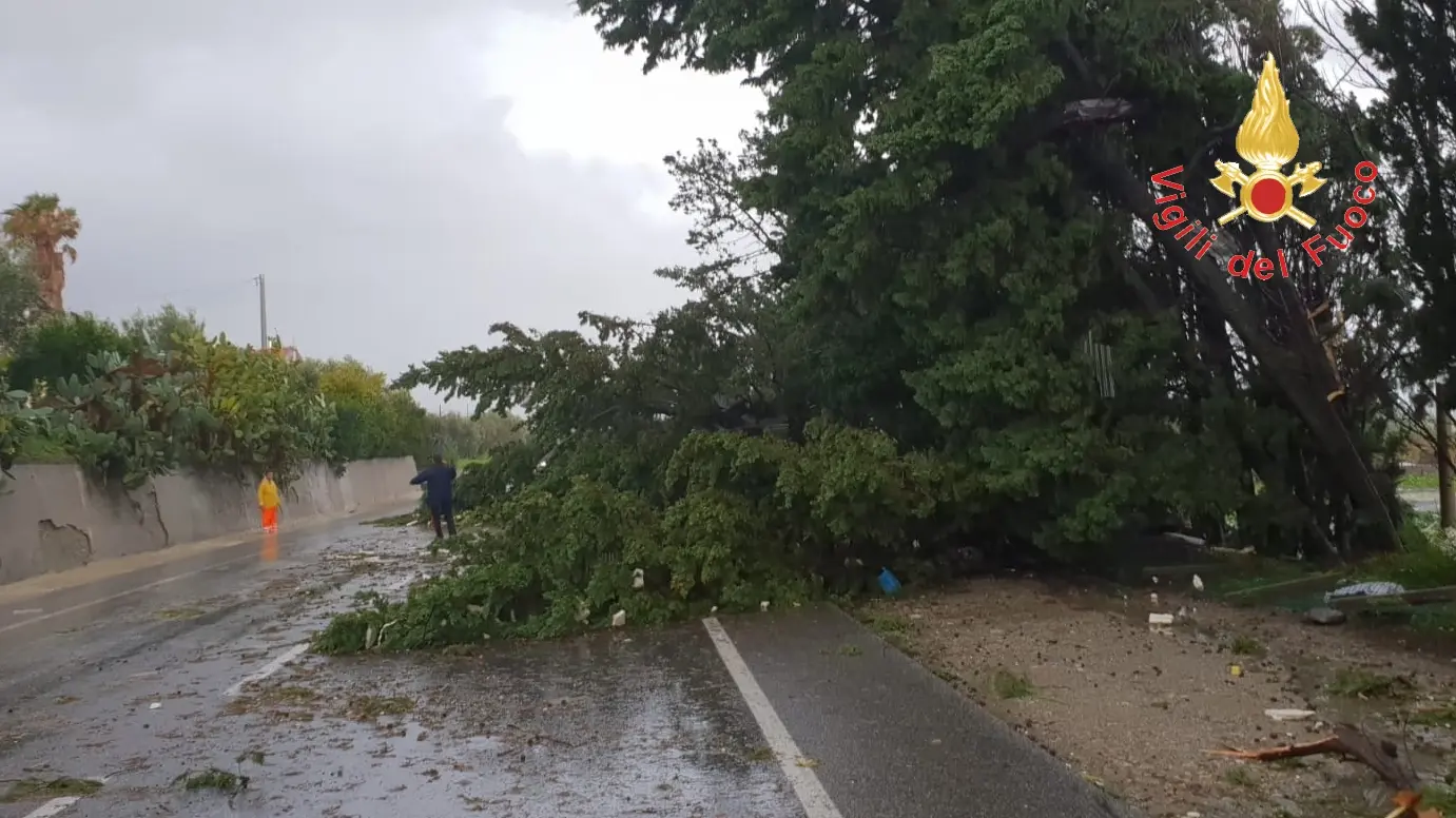 Tromba d'aria sulla SS106 Catanzarese e nella zona commerciale a Crotone. Intervento dei VVF (Video)