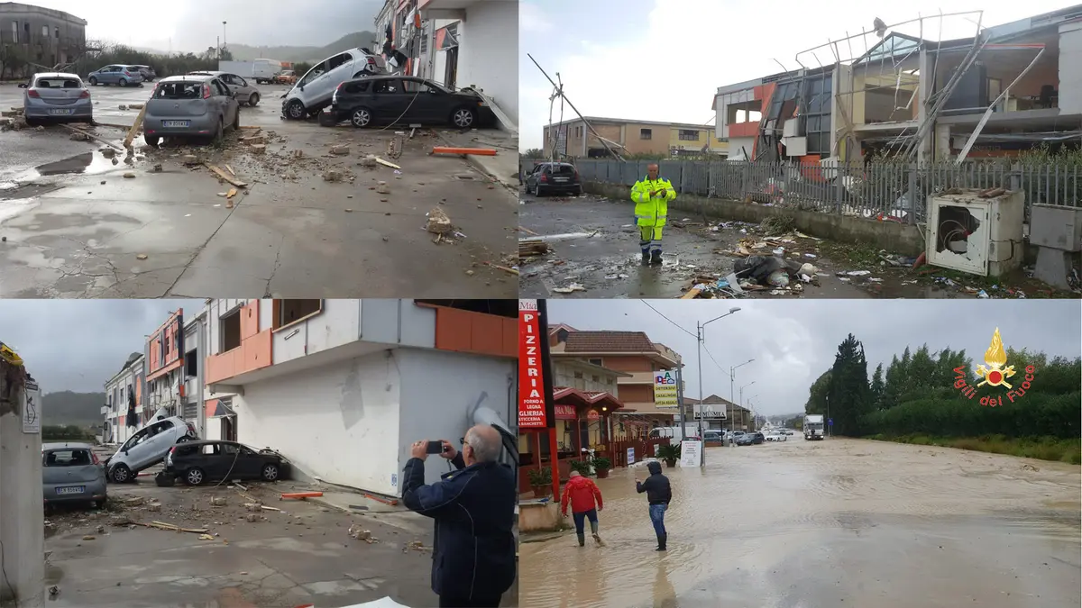 Tromba d'aria sulla SS106 Catanzarese e nella zona commerciale a Crotone. Intervento dei VVF (Video)