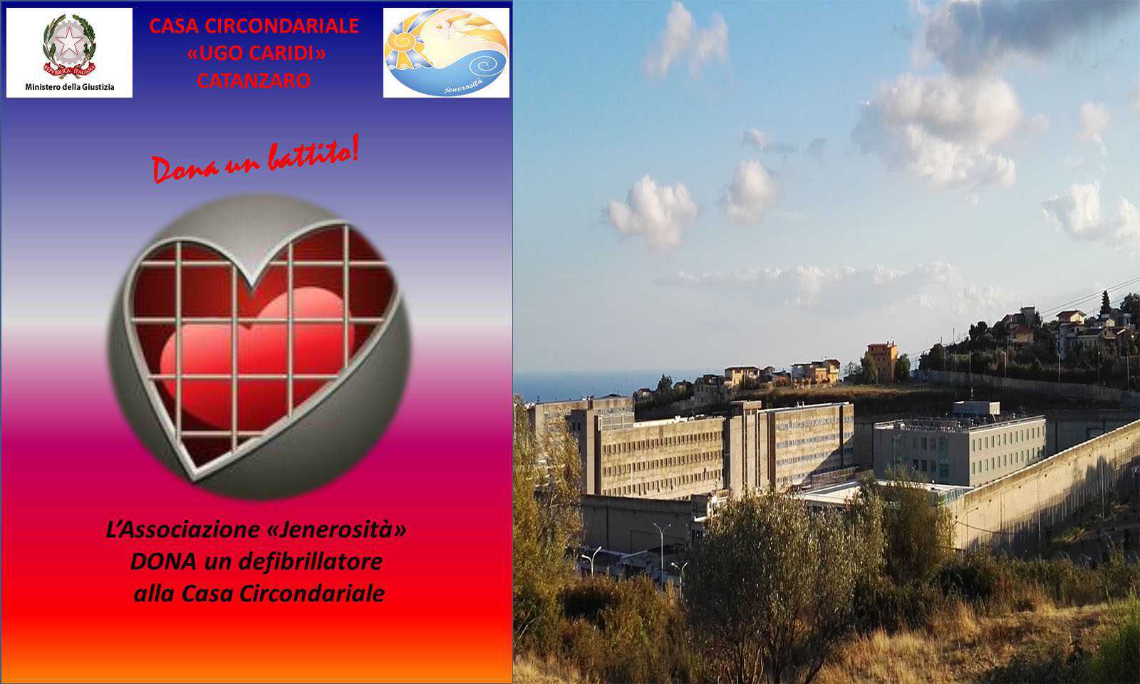 L’Associazione Jenerosità dona un defibrillatore al carcere di Catanzaro