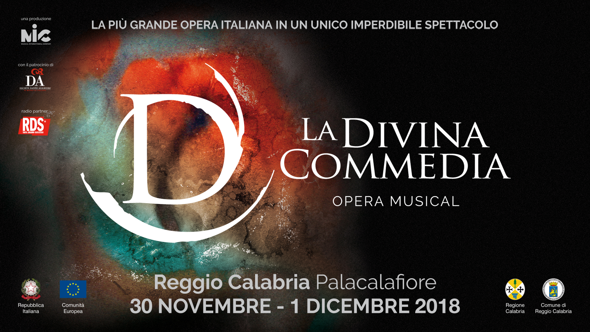 Domani la Divina Commedia al Palacalafiore di (Rc). Flashdance sabato a Cosenza
