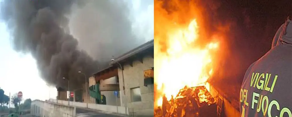 Rifiuti: fiamme in impianto trattamento sulla Salaria a Roma