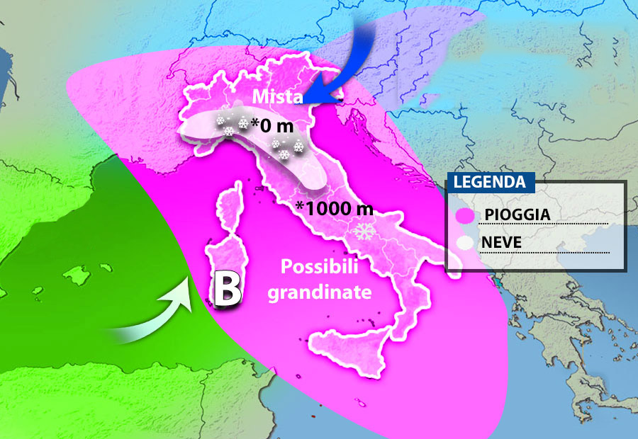 Meteo: Protagonisti Neve e freddo, ecco il dettaglio, previsioni su Nord, Centro, Sud e Isole