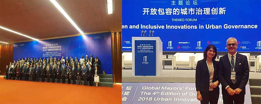 Il sindaco Carancini e l’assessore Casoni in Cina, a Guangzhou, al Global Mayors’ Forum