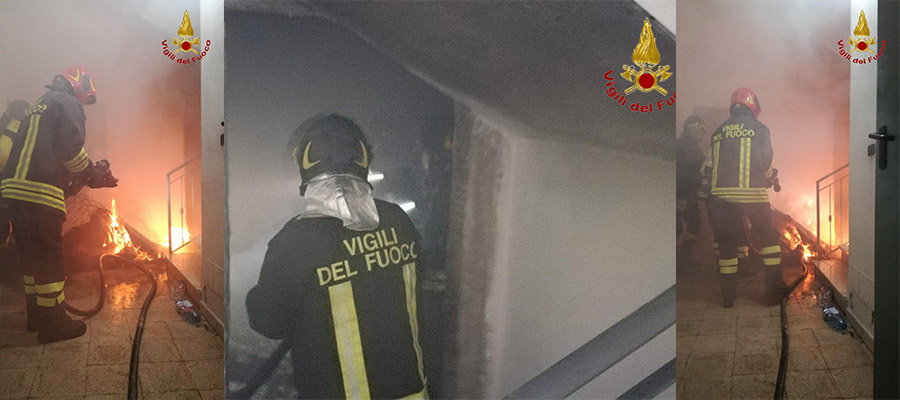 Panico fra i condomini, divampato appartamento a Crotone, intervento dei VVF