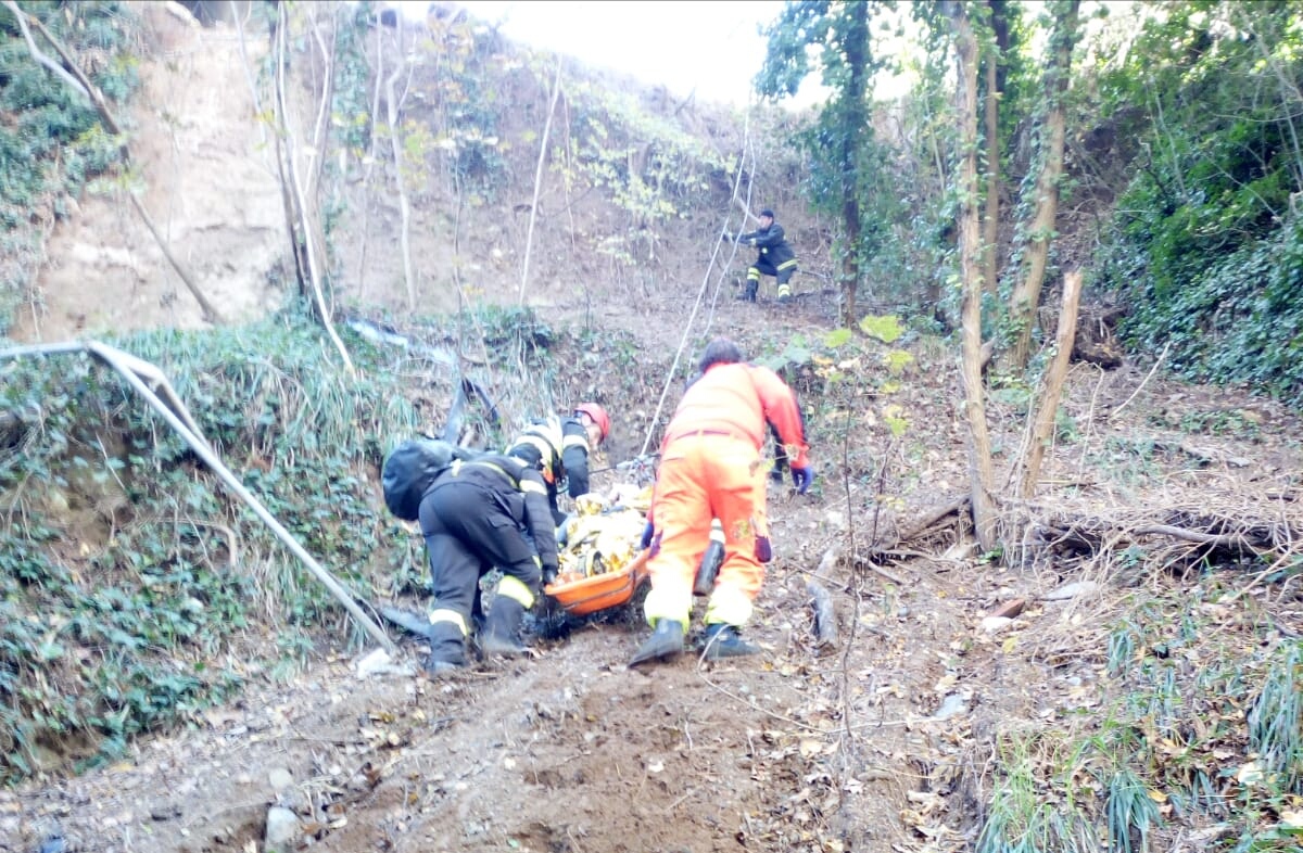 Donna si lancia da cavalcavia autostrada A2, intervenro dei VVF