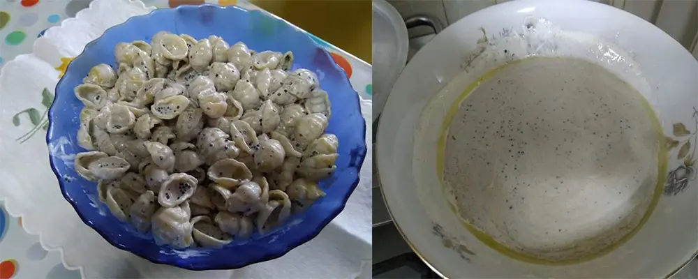 Conchiglie alle perle di caviale