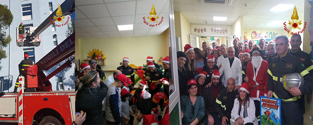 VVF: "Un Natale da Supereroi" all'Ospedale civile San Giovanni di Dio di Crotone (Foto e Video)
