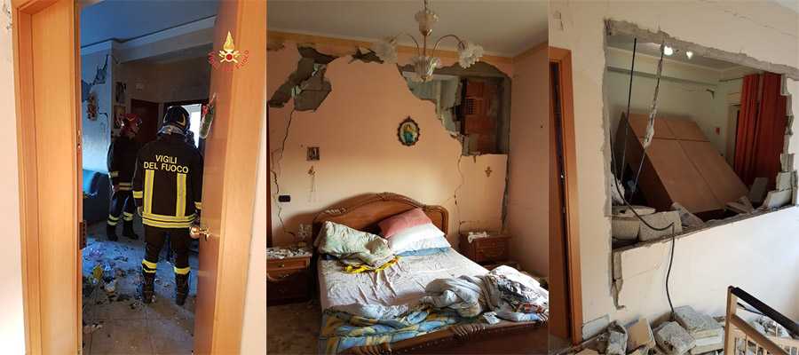 Terremoto: i Vigili del fuoco di Catanzaro a Zafferana Etnea (Foto)