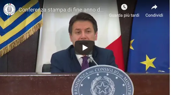 Live della conferenza stampa di fine anno del Presidente Conte