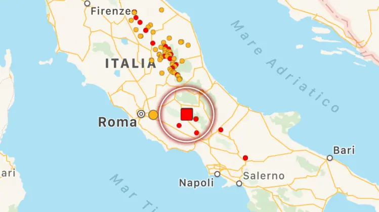 Terremoto: Ingv, scossa con magnitudo 4.2 nel Fucino "violenta e lunga gente in strada"