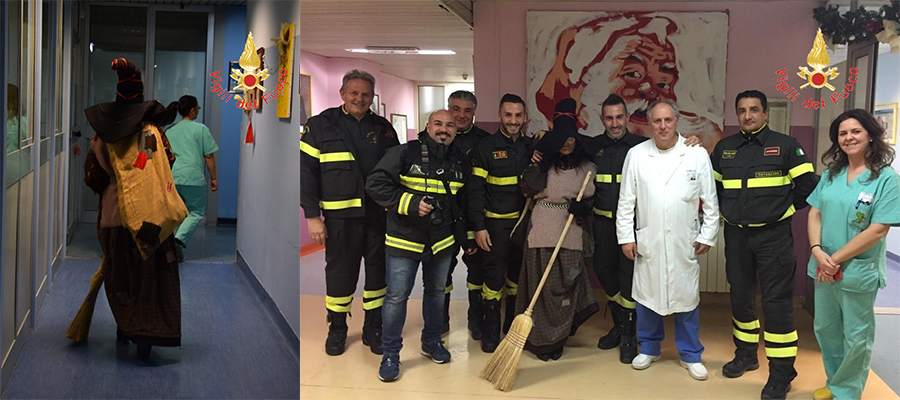 I VVF e la Befana donano gioia al reparto di pediatria dell'ospedale Giovanni Paolo II di Lamezia T.