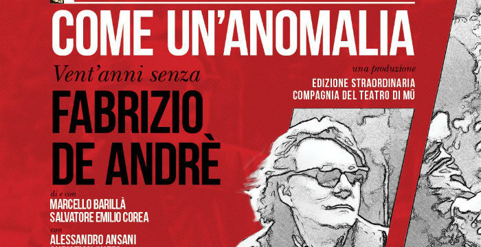 Musica: Catanzaro "Come un'anomalia. Vent'anni senza Fabrizio De Andrè