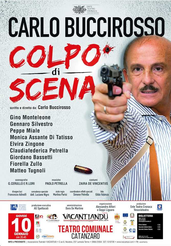 Catanzaro, "Colpo di scena"di Carlo Buccirosso al teatro Comunale "rassegna Vacantiandu"