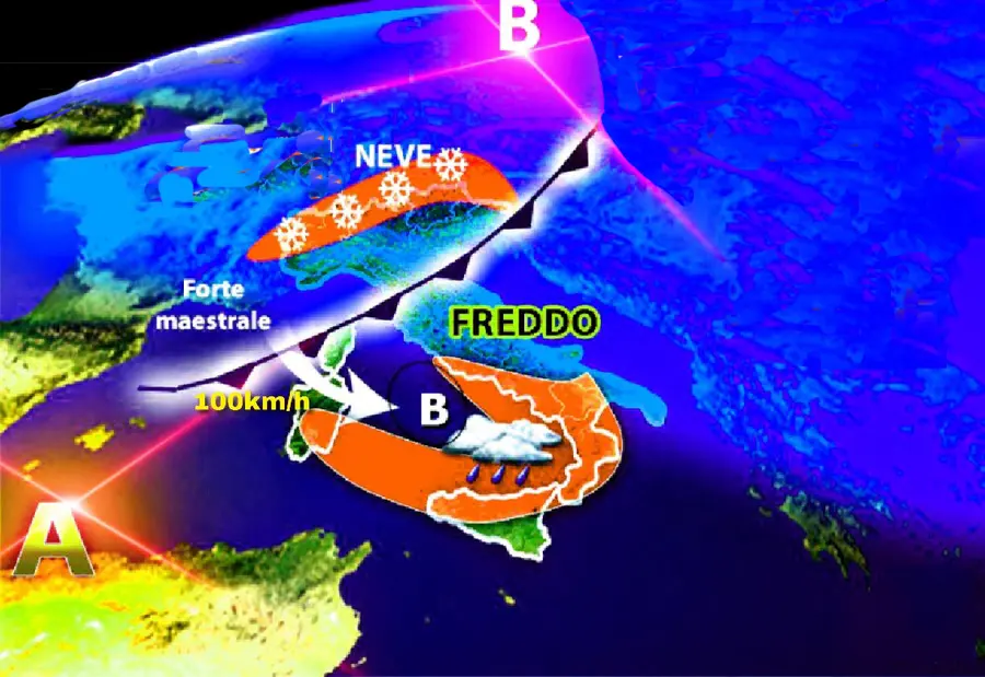 Meteo: Weekend con venti di Maestrale e mareggiate ecco dove, su Nord, Centro, Sud e Isole