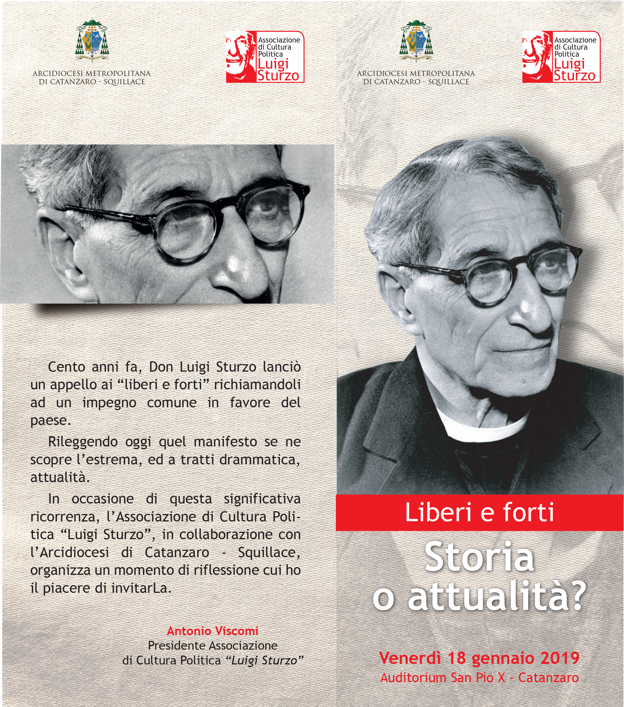 A Catanzaro un convegno sul pensiero di don Luigi Sturzo