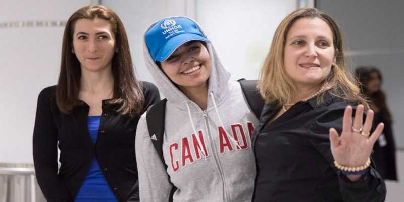 Rahaf Mohammed al-Qunun la 18enne saudita, accolta in Canada