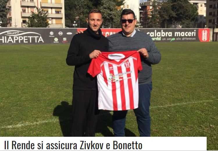Calcio: Rende, in difesa e centrocampo arrivano Zivkov e Bonetto