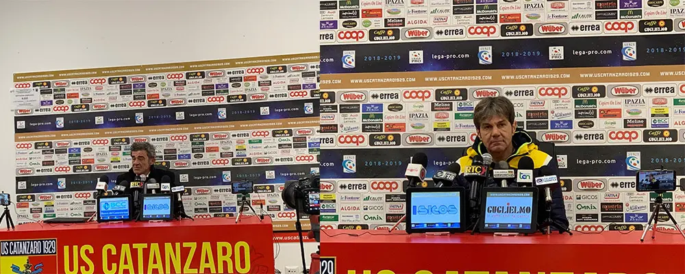 Calcio: Catanzaro  Casertana 3-2, la parola ai tecnici Auteri e Di Costanzo (Video)