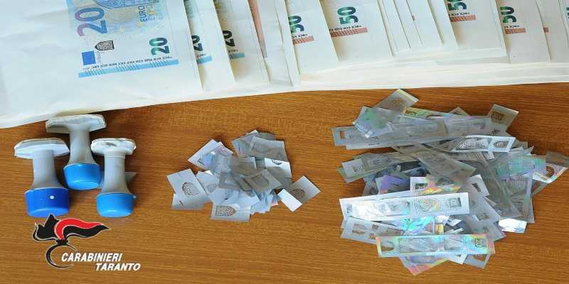 Banconote euro contraffatte, tre arresti nel Tarantino