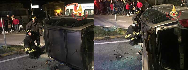 Lamezia Terme, incidente stradale avvenuto poco, i VVF estraggono conducente dall'abitacolo