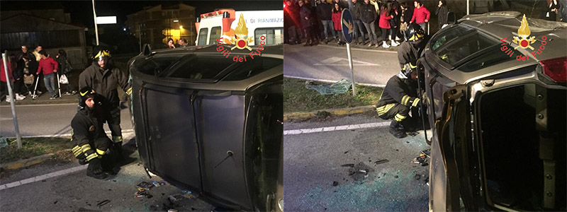 Lamezia Terme, incidente stradale avvenuto poco, i VVF estraggono conducente dall'abitacolo