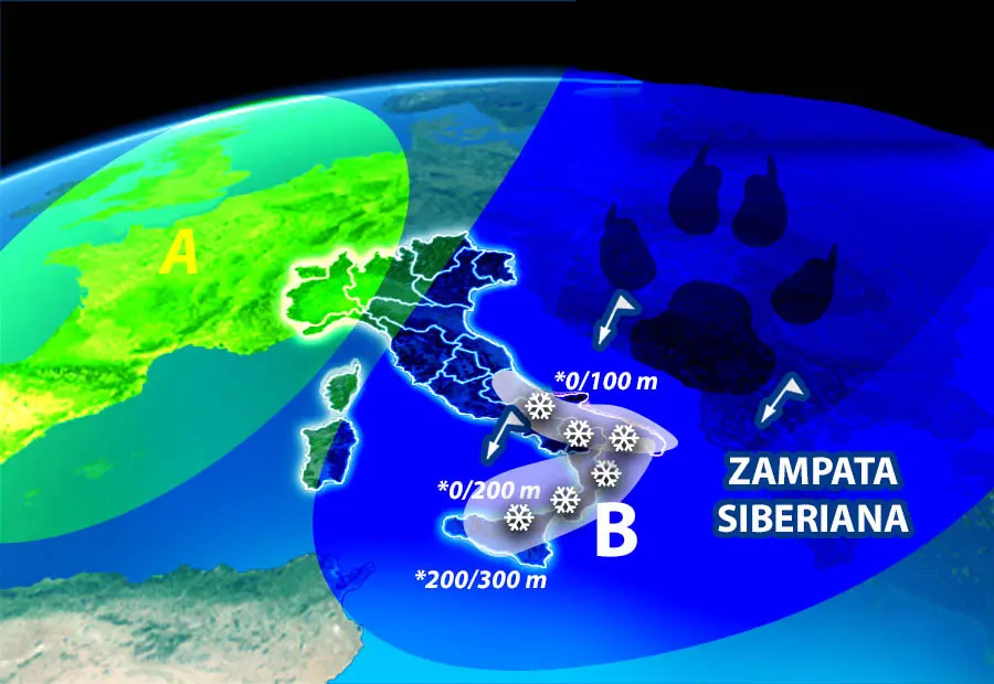 Meteo: Weekend Siberiano, torna Gelo e Neve. Previsioni su Nord, Centro, Sud e Isole