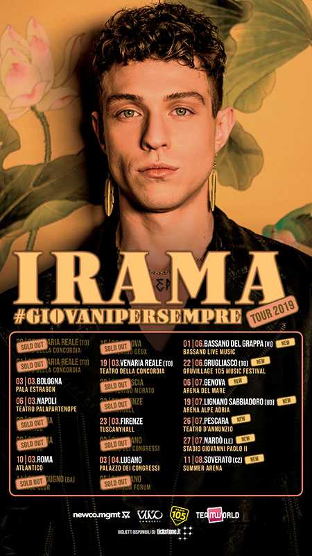 Summer Arena 2019, Irama in concerto l’11 agosto a Soverato