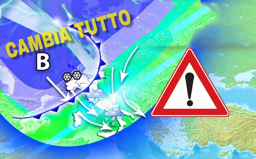 Meteo: lunedì e martedì cambia tutto, inverno con temporali e neve. Ecco il dettaglio